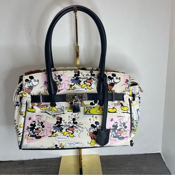 Disney Handbags - Disney Mickey Mouse Comic Print Handbag Shoulder bag. Used. Rare.